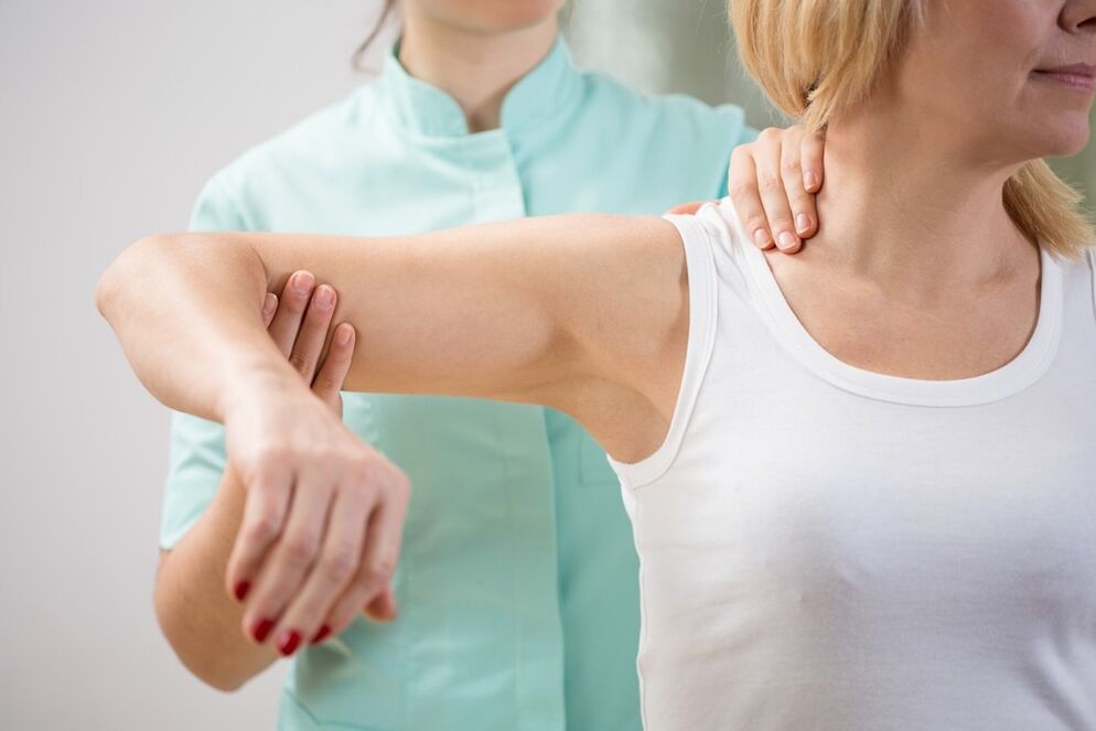 Test by a doctor with cervical joint disease
