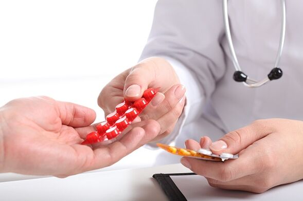 The doctor prescribes medication to treat cervical spondylosis